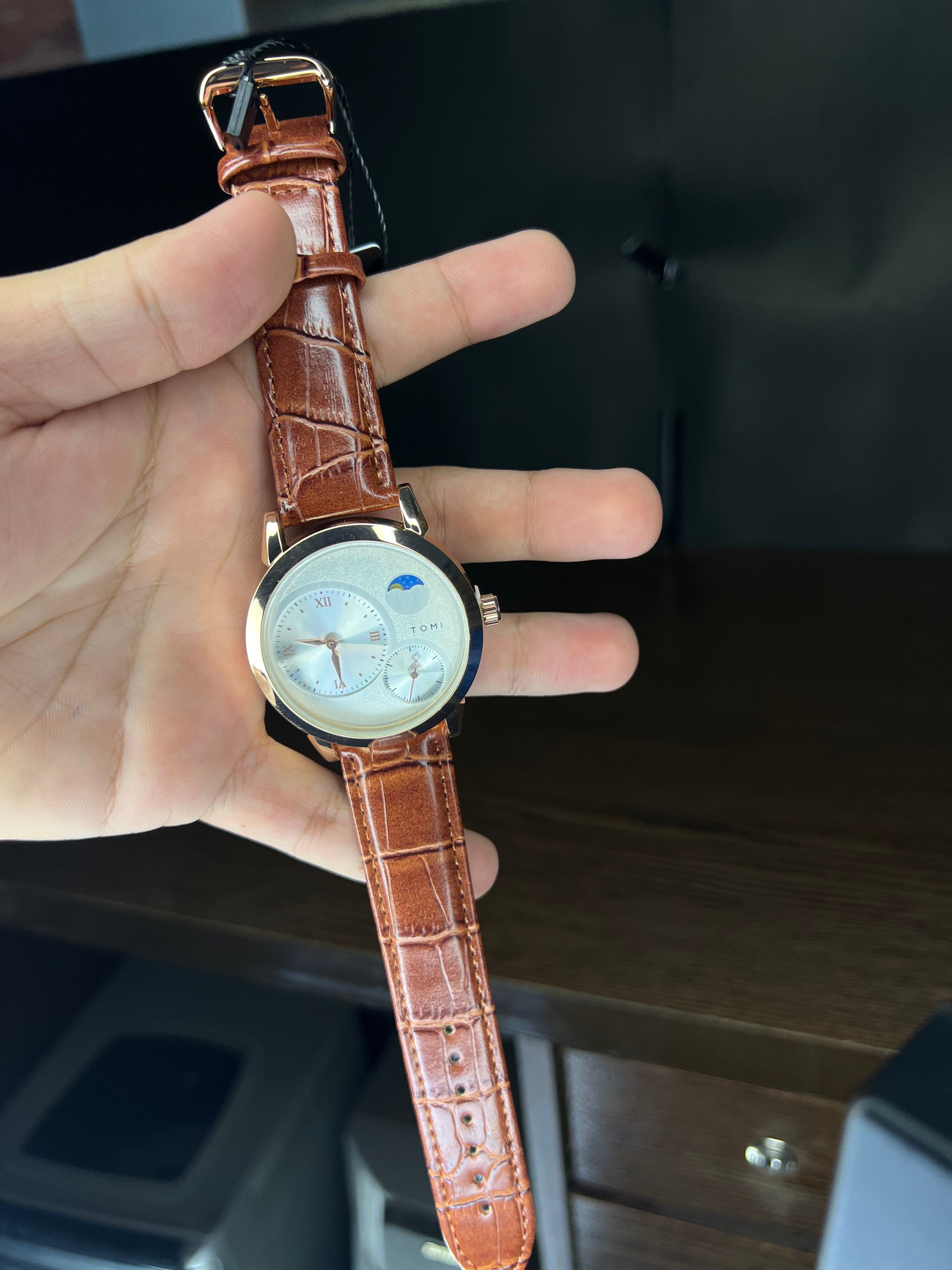 Premium Brown Gift Set – Watch, Pen & Notebook