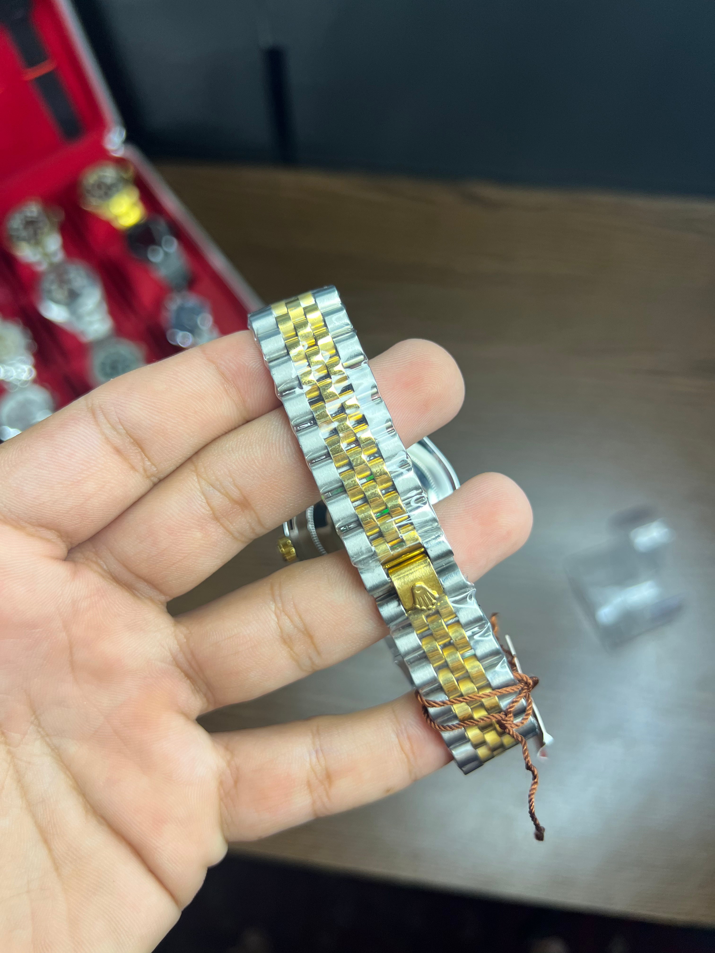 Rolex Datejust Two-Tone Stainless Steel & Yellow Gold and Black Watch