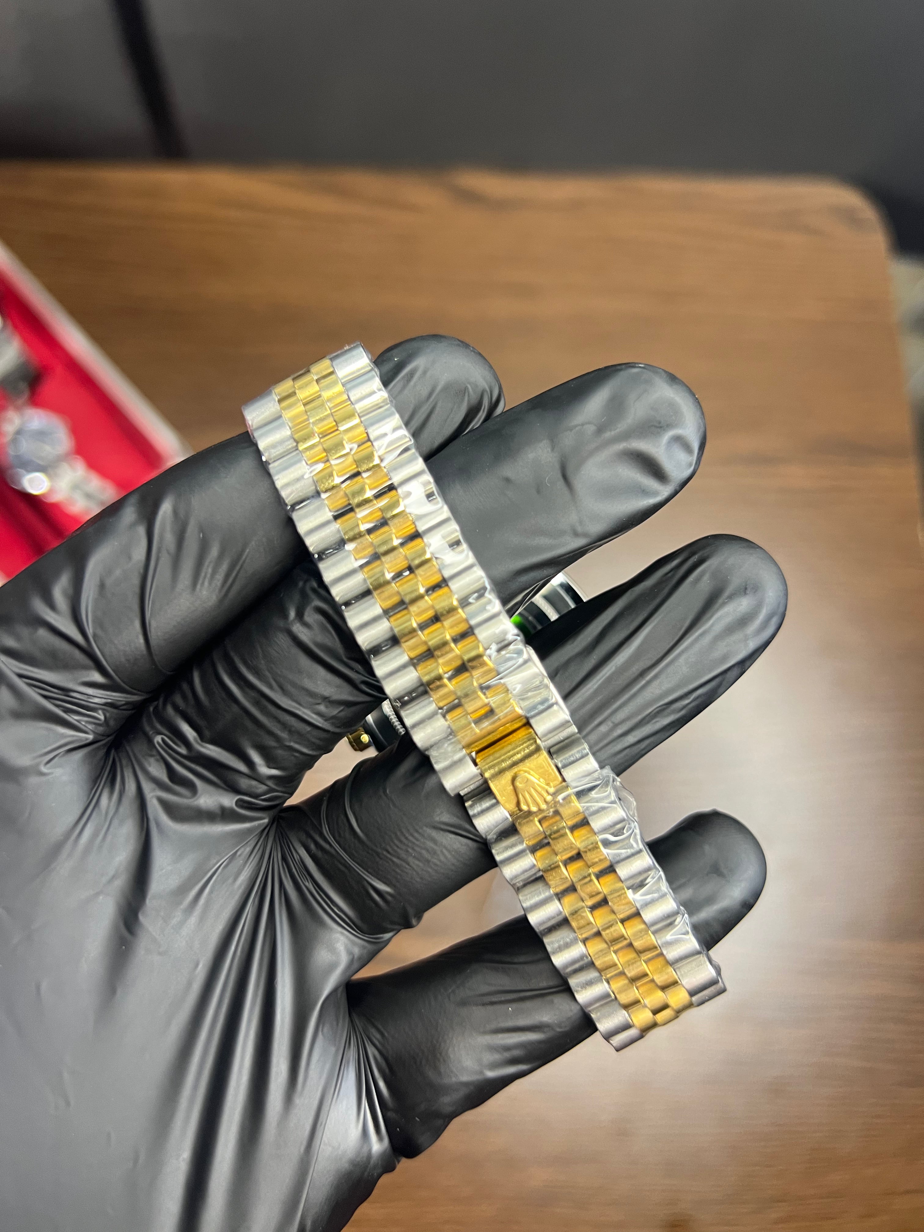 Rolex Datejust Two-Tone Stainless Steel & Yellow Gold and Black Watch