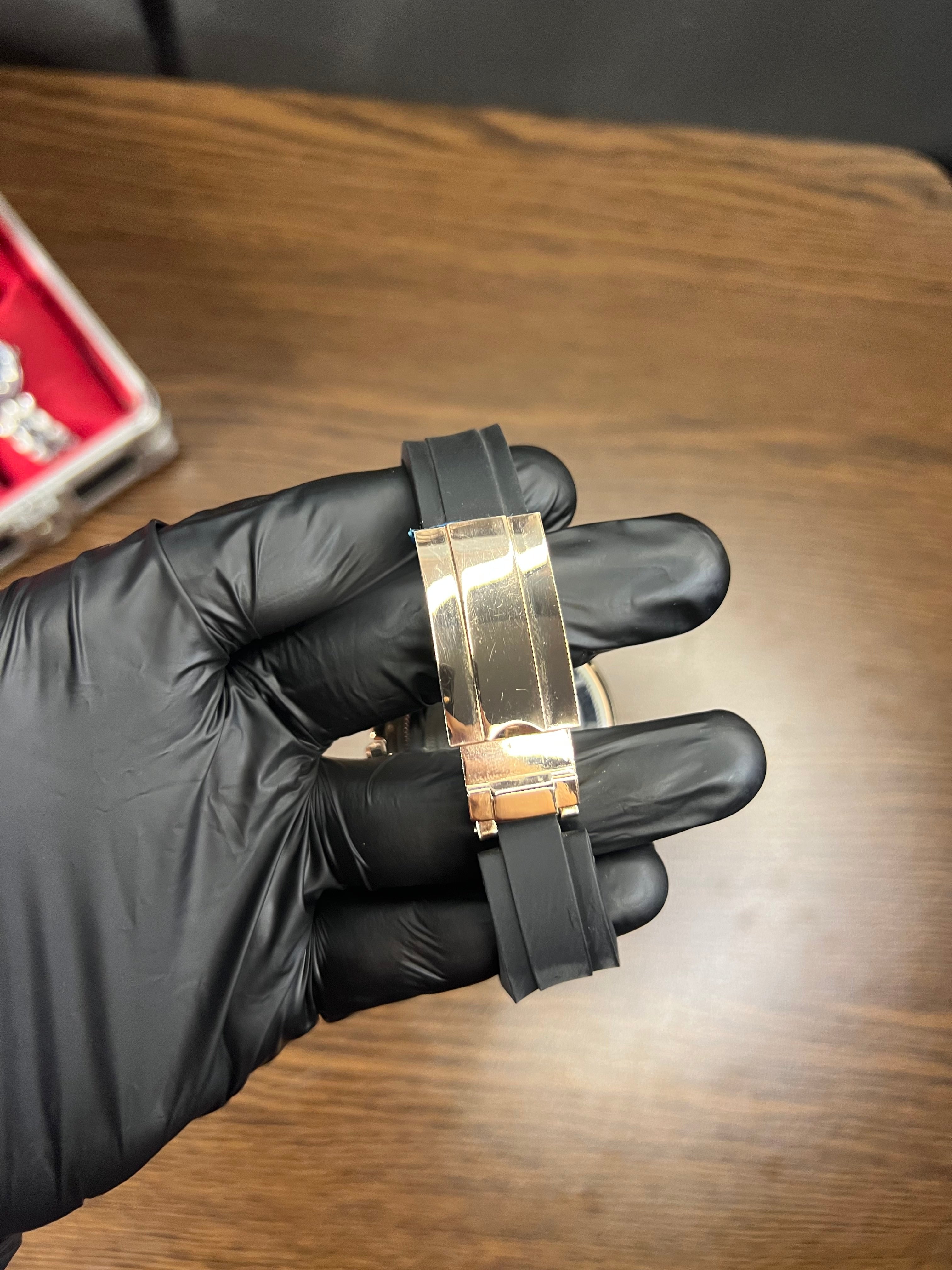 Rolex Yacht-Master Inspired Black Dial Watch – Rubber Strap Edition